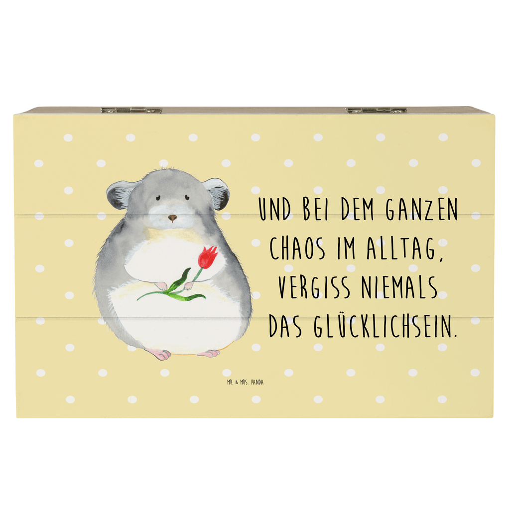 Holzkiste Chinchilla mit Blume Holzkiste, Kiste, Schatzkiste, Truhe, Schatulle, XXL, Erinnerungsbox, Erinnerungskiste, Dekokiste, Aufbewahrungsbox, Tiermotive, Gute Laune, lustige Sprüche, Tiere, Chinchilla, Chinchillas, Liebeskummer, Kummer, Depressionen, traurig sein, Chaos, Glücklichsein, Büro, Büroalltag