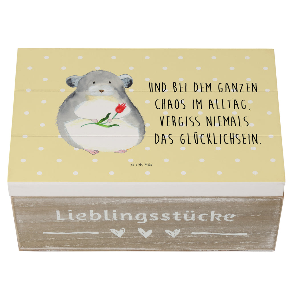 Holzkiste Chinchilla mit Blume Holzkiste, Kiste, Schatzkiste, Truhe, Schatulle, XXL, Erinnerungsbox, Erinnerungskiste, Dekokiste, Aufbewahrungsbox, Tiermotive, Gute Laune, lustige Sprüche, Tiere, Chinchilla, Chinchillas, Liebeskummer, Kummer, Depressionen, traurig sein, Chaos, Glücklichsein, Büro, Büroalltag