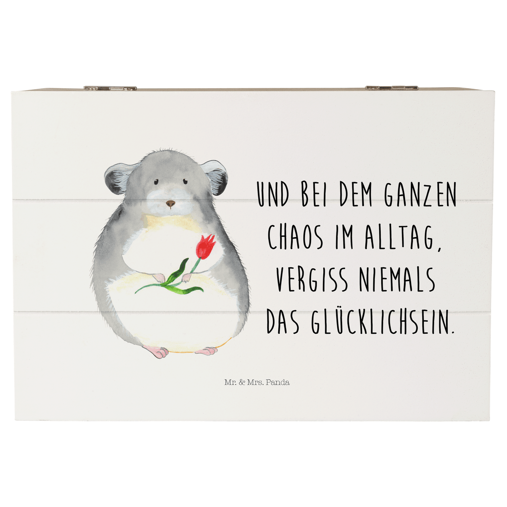 Holzkiste Chinchilla mit Blume Holzkiste, Kiste, Schatzkiste, Truhe, Schatulle, XXL, Erinnerungsbox, Erinnerungskiste, Dekokiste, Aufbewahrungsbox, Tiermotive, Gute Laune, lustige Sprüche, Tiere, Chinchilla, Chinchillas, Liebeskummer, Kummer, Depressionen, traurig sein, Chaos, Glücklichsein, Büro, Büroalltag