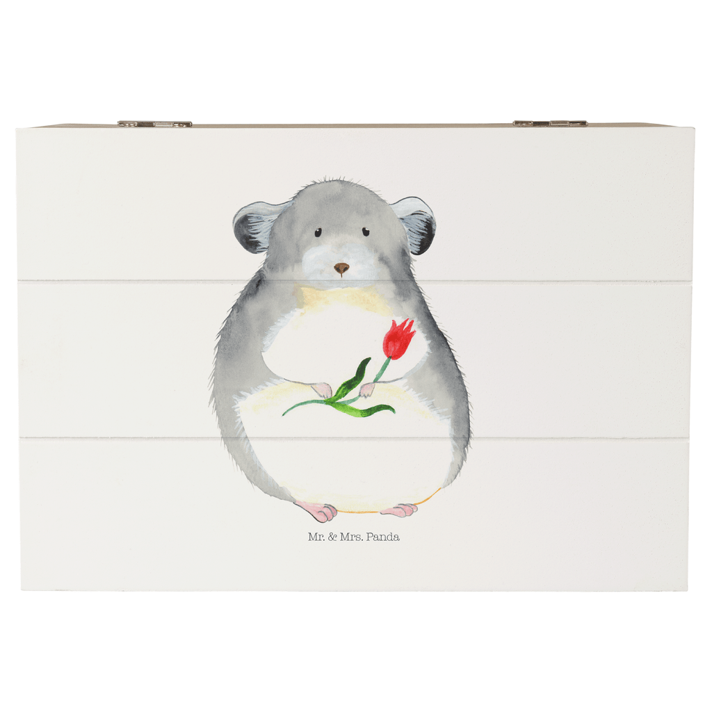 Holzkiste Chinchilla mit Blume Holzkiste, Kiste, Schatzkiste, Truhe, Schatulle, XXL, Erinnerungsbox, Erinnerungskiste, Dekokiste, Aufbewahrungsbox, Tiermotive, Gute Laune, lustige Sprüche, Tiere, Chinchilla, Chinchillas, Liebeskummer, Kummer, Depressionen, traurig sein, Chaos, Glücklichsein, Büro, Büroalltag