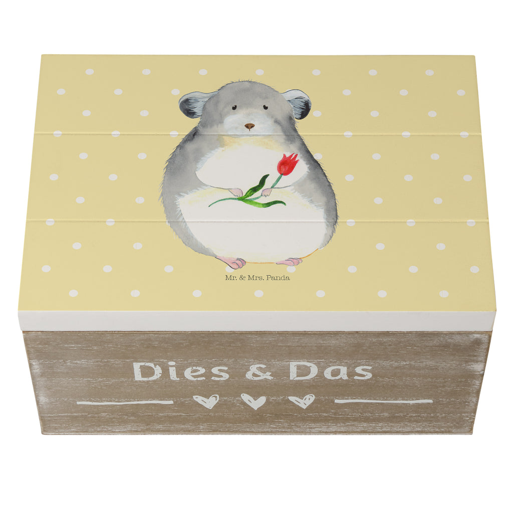 Holzkiste Chinchilla mit Blume Holzkiste, Kiste, Schatzkiste, Truhe, Schatulle, XXL, Erinnerungsbox, Erinnerungskiste, Dekokiste, Aufbewahrungsbox, Tiermotive, Gute Laune, lustige Sprüche, Tiere, Chinchilla, Chinchillas, Liebeskummer, Kummer, Depressionen, traurig sein, Chaos, Glücklichsein, Büro, Büroalltag