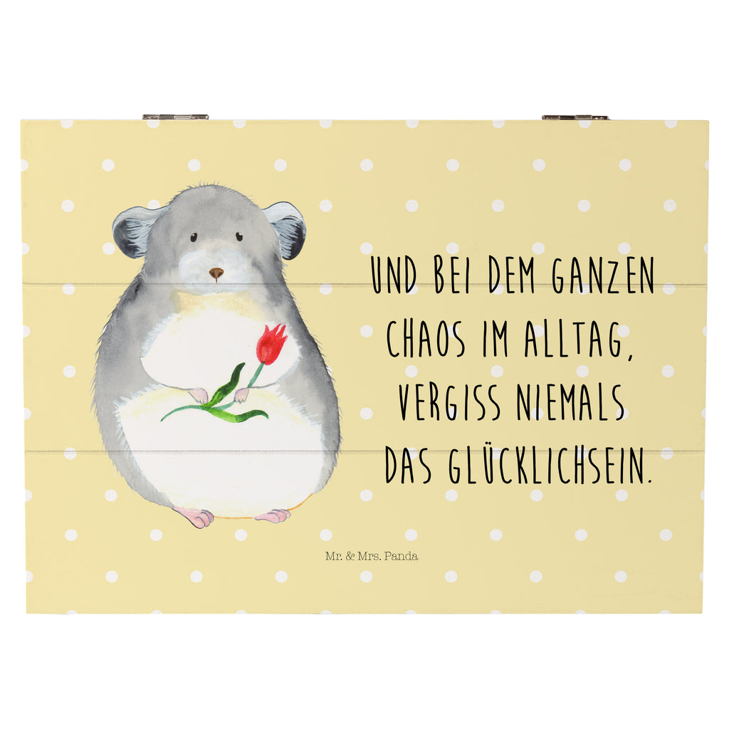 Holzkiste Chinchilla mit Blume Holzkiste, Kiste, Schatzkiste, Truhe, Schatulle, XXL, Erinnerungsbox, Erinnerungskiste, Dekokiste, Aufbewahrungsbox, Tiermotive, Gute Laune, lustige Sprüche, Tiere, Chinchilla, Chinchillas, Liebeskummer, Kummer, Depressionen, traurig sein, Chaos, Glücklichsein, Büro, Büroalltag