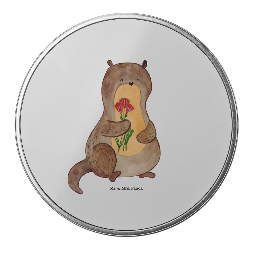 Blechdose rund Otter Blumenstrauß Metalldose, Keksdose, Dose, Vorratsdose, Geschenkbox, Otter, Fischotter, Seeotter, Otter Seeotter See Otter