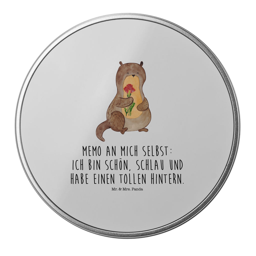 Blechdose rund Otter Blumenstrauß Metalldose, Keksdose, Dose, Vorratsdose, Geschenkbox, Otter, Fischotter, Seeotter, Otter Seeotter See Otter
