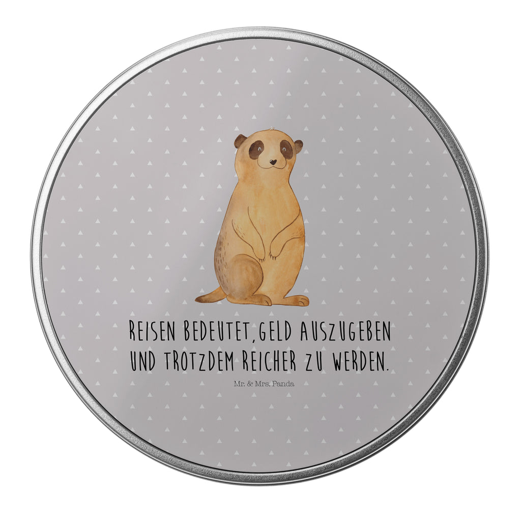 Blechdose rund Erdmännchen Metalldose, Keksdose, Dose, Vorratsdose, Geschenkbox, Afrika, Wildtiere, Erdmännchen, Reisen, Spruch, Weltreise, Afrikareise, Roadtrip, Traveling