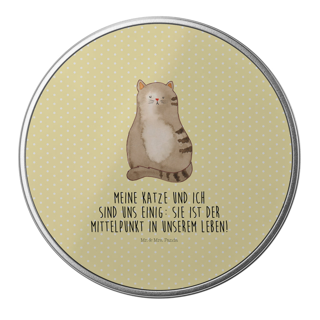 Blechdose rund Katze sitzend Metalldose, Keksdose, Dose, Vorratsdose, Geschenkbox, Katze, Katzenmotiv, Katzenfan, Katzendeko, Katzenfreund, Katzenliebhaber, Katzenprodukte, Katzenartikel, Katzenaccessoires, Katzensouvenirs, Katzenliebhaberprodukte, Katzenmotive, Katzen, Kater, Mietze, Cat, Cats, Katzenhalter, Katzenbesitzerin, Haustier, Katzenliebe, Lebensinhalt, Liebe, Mittelpunkt, Familie