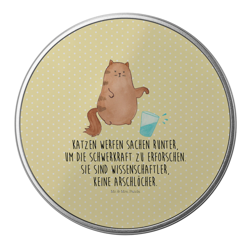 Blechdose rund Katze Wasserglas Metalldose, Keksdose, Dose, Vorratsdose, Geschenkbox, Katze, Katzenmotiv, Katzenfan, Katzendeko, Katzenfreund, Katzenliebhaber, Katzenprodukte, Katzenartikel, Katzenaccessoires, Katzensouvenirs, Katzenliebhaberprodukte, Katzenmotive, Katzen, Kater, Mietze, Cat, Cats, Katzenhalter, Katzenbesitzerin, Haustier, Wasser, Glas