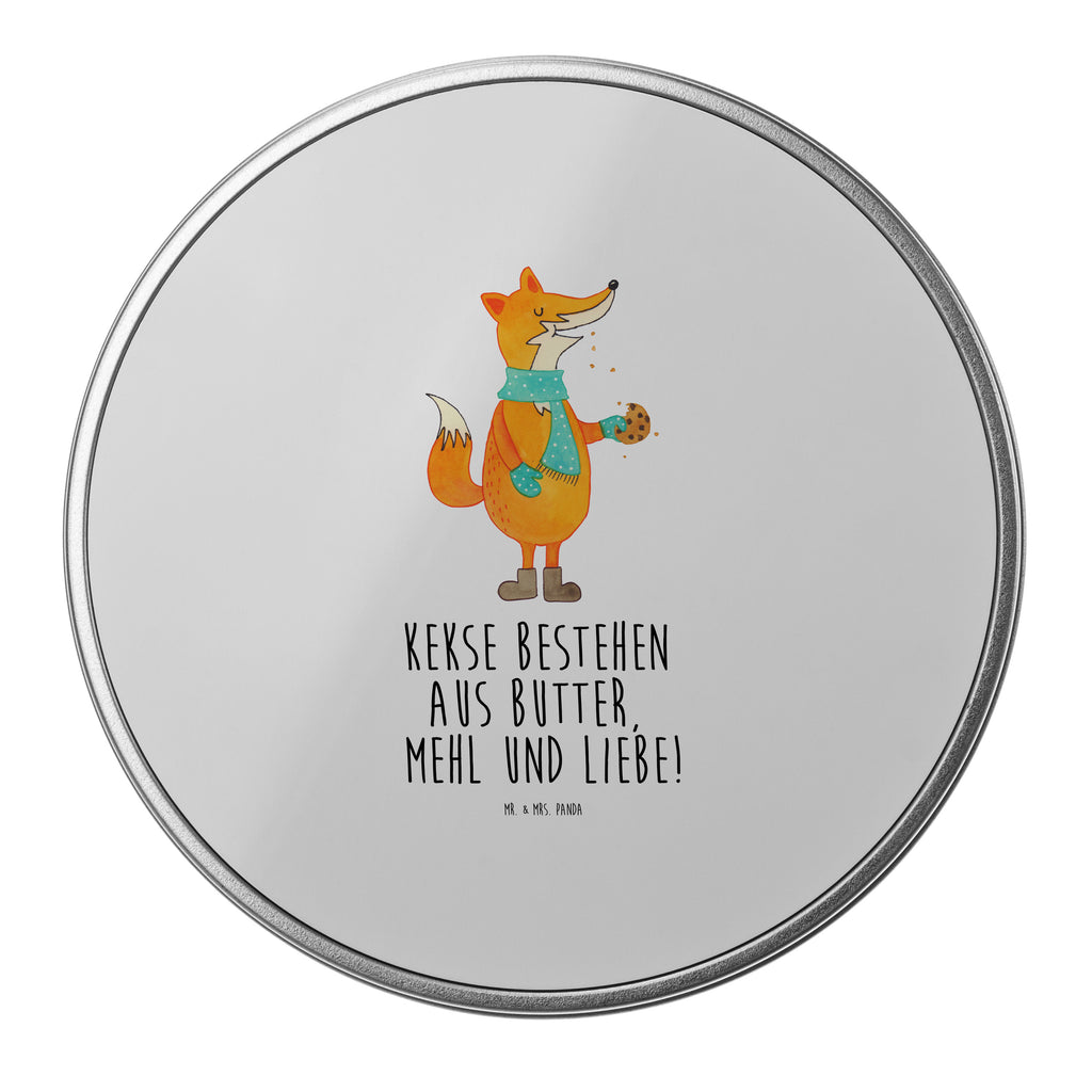 Blechdose rund Fuchs Keks Metalldose, Keksdose, Dose, Vorratsdose, Geschenkbox, Fuchs, Füchse, Backen Spruch, Kekse, Winter, Weihnachtszeit, Plätzchen, Liebe, Küche Deko