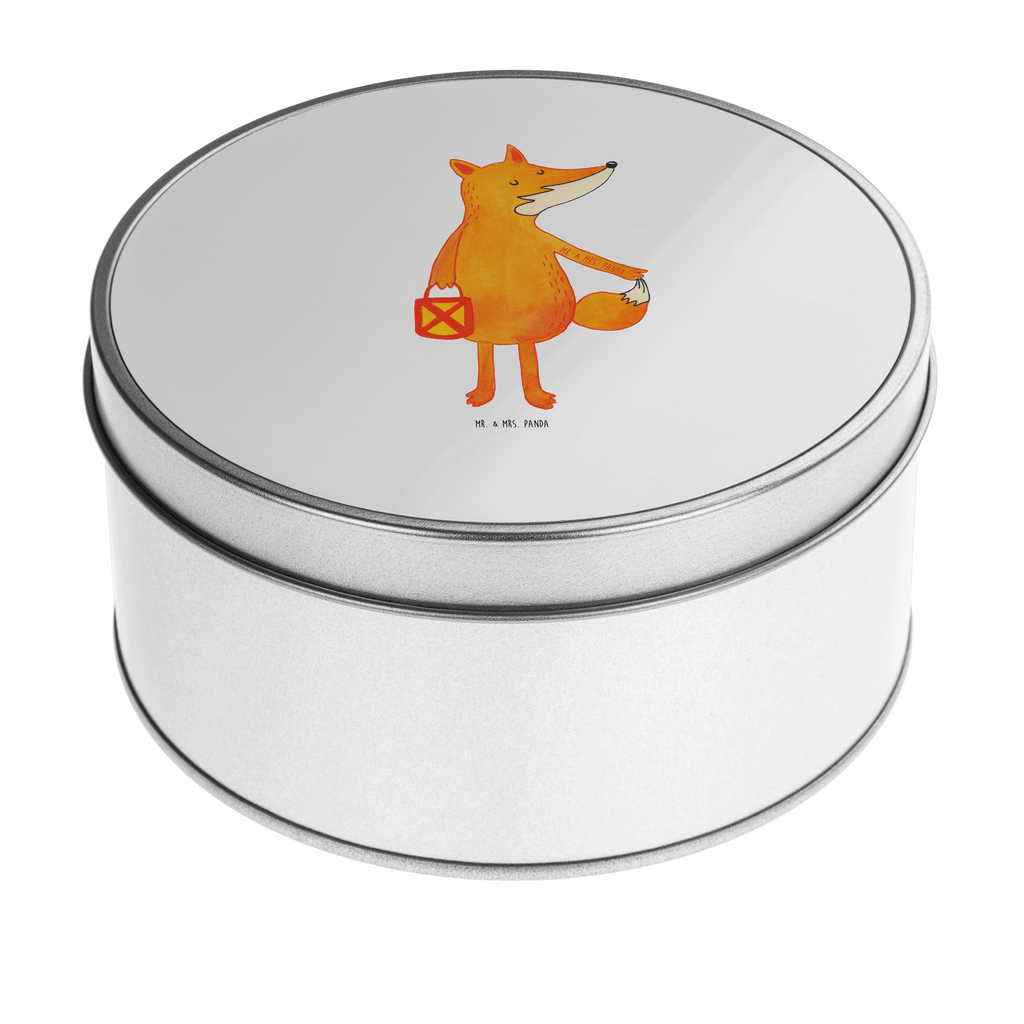 Blechdose rund Fuchs Laterne Metalldose, Keksdose, Dose, Vorratsdose, Geschenkbox, Fuchs, Füchse, Spruch trösten, Liebeskummer Spruch, Laterne, Sankt Martin, Laternenumzug, Aufmuntern, Cäsar Otto Hugo Flaischlen