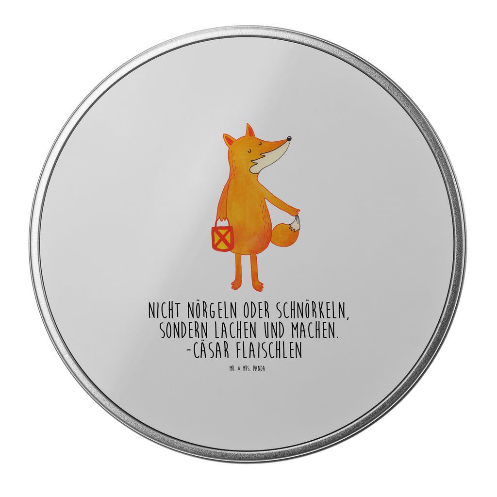 Blechdose rund Fuchs Laterne Metalldose, Keksdose, Dose, Vorratsdose, Geschenkbox, Fuchs, Füchse, Spruch trösten, Liebeskummer Spruch, Laterne, Sankt Martin, Laternenumzug, Aufmuntern, Cäsar Otto Hugo Flaischlen