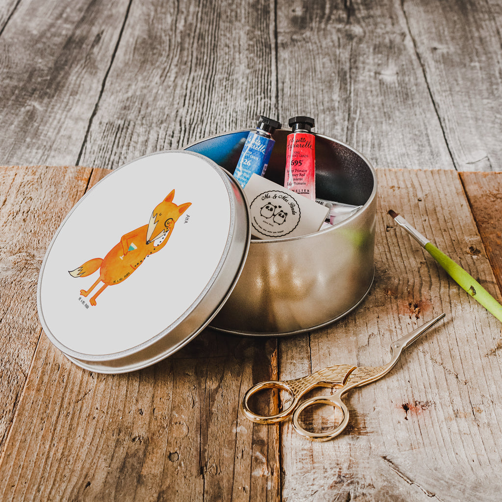 Blechdose rund Fuchs Lord Metalldose, Keksdose, Dose, Vorratsdose, Geschenkbox, Fuchs, Füchse, tröstende Worte, Spruch lustig, Liebeskummer Geschenk, Motivation Spruch, Problemlösung