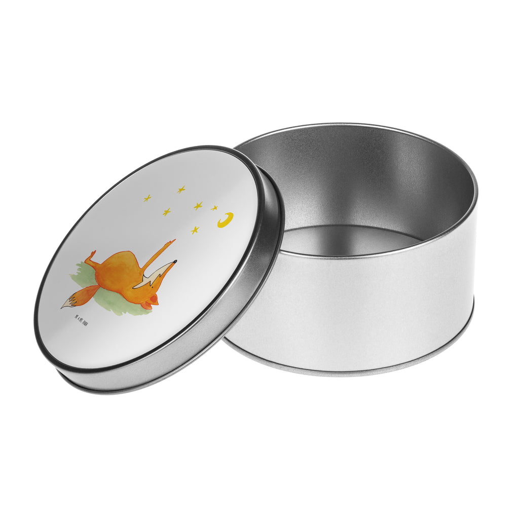 Blechdose rund Fuchs Sterne Metalldose, Keksdose, Dose, Vorratsdose, Geschenkbox, Fuchs, Füchse, tröstende Worte, Spruch positiv, Spruch schön, Romantik, Always Look on the Bright Side of Life