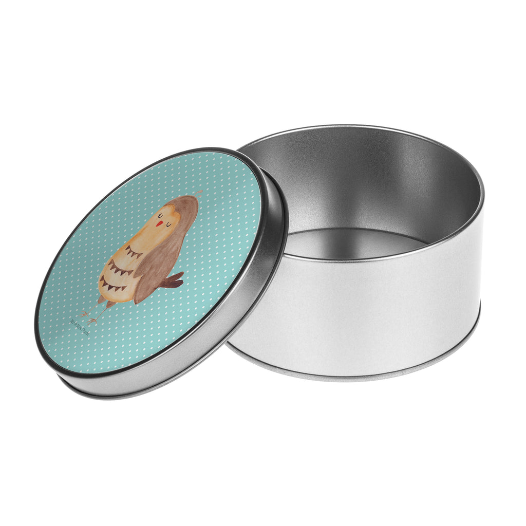 Blechdose rund Eule Zufrieden Metalldose, Keksdose, Dose, Vorratsdose, Geschenkbox, Eule, Eule Spruch, Eule deko, Owl, Liebe Spruch, Romantisch, Wortspiel lustig, Spruch schön, Geschenk Hochzeitstag