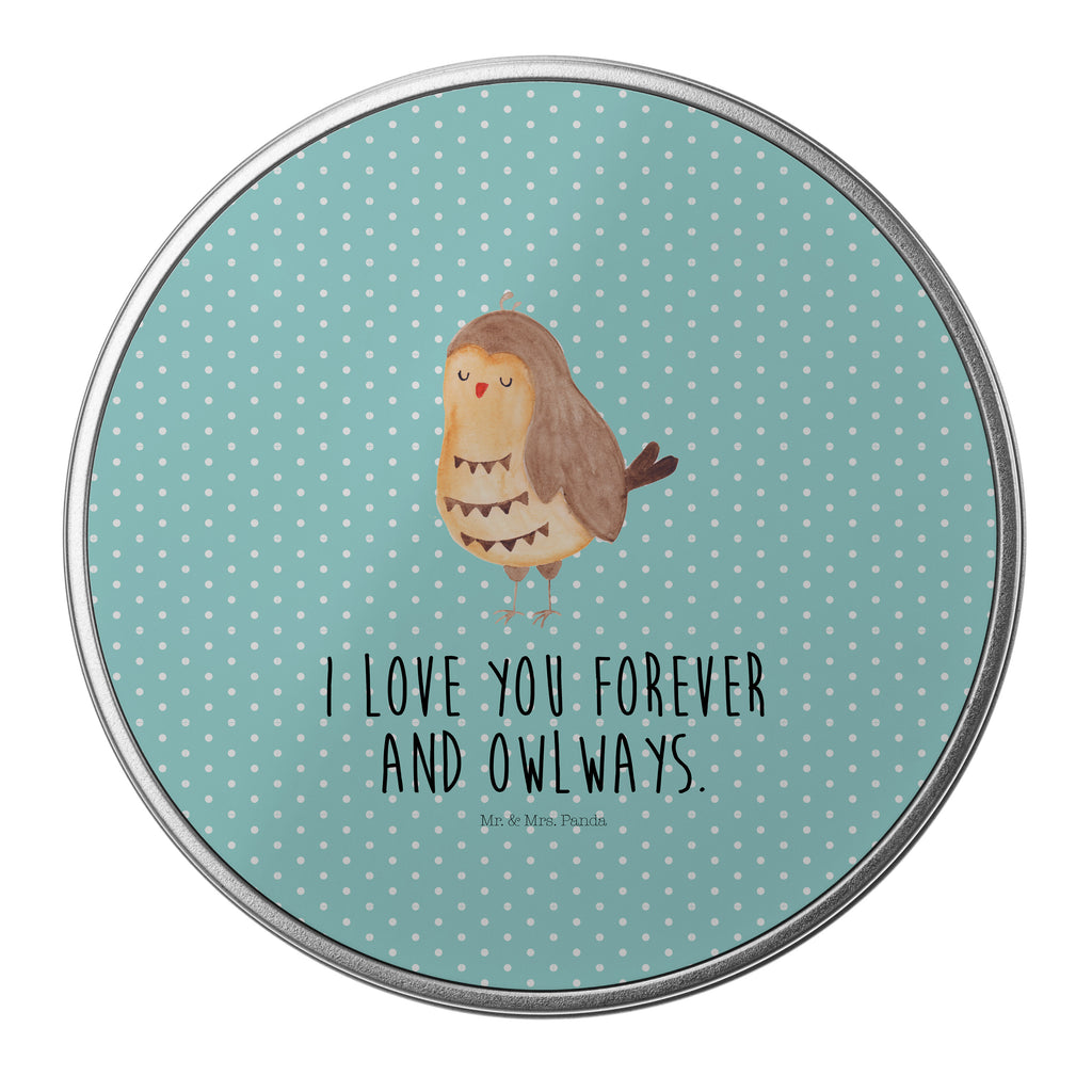 Blechdose rund Eule Zufrieden Metalldose, Keksdose, Dose, Vorratsdose, Geschenkbox, Eule, Eule Spruch, Eule deko, Owl, Liebe Spruch, Romantisch, Wortspiel lustig, Spruch schön, Geschenk Hochzeitstag