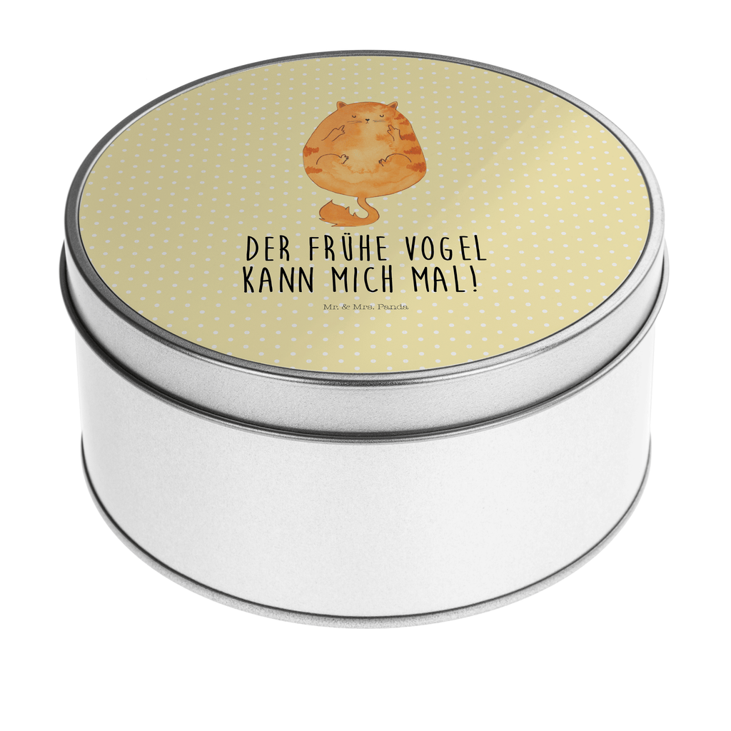 Blechdose rund Katze Frühaufsteher Metalldose, Keksdose, Dose, Vorratsdose, Geschenkbox, Katze, Katzenmotiv, Katzenfan, Katzendeko, Katzenfreund, Katzenliebhaber, Katzenprodukte, Katzenartikel, Katzenaccessoires, Katzensouvenirs, Katzenliebhaberprodukte, Katzenmotive, Der frühe Vogel kann mich mal, Morgenmuffel, Frühaufsteher, Kaffee, Katzen, Kater, Mietze
