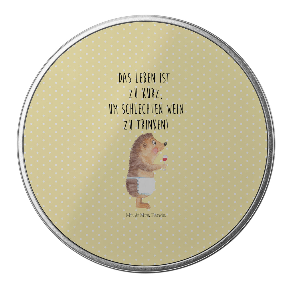 Blechdose rund Igel mit Wein Metalldose, Keksdose, Dose, Vorratsdose, Geschenkbox, Tiermotive, Gute Laune, lustige Sprüche, Tiere, Wein Spruch, Igel, Geschenk Weintrinker, Geschenk Weinliebhaber, Wein Deko, Weinglas, Rotwein, Weißwein, Wein trinken