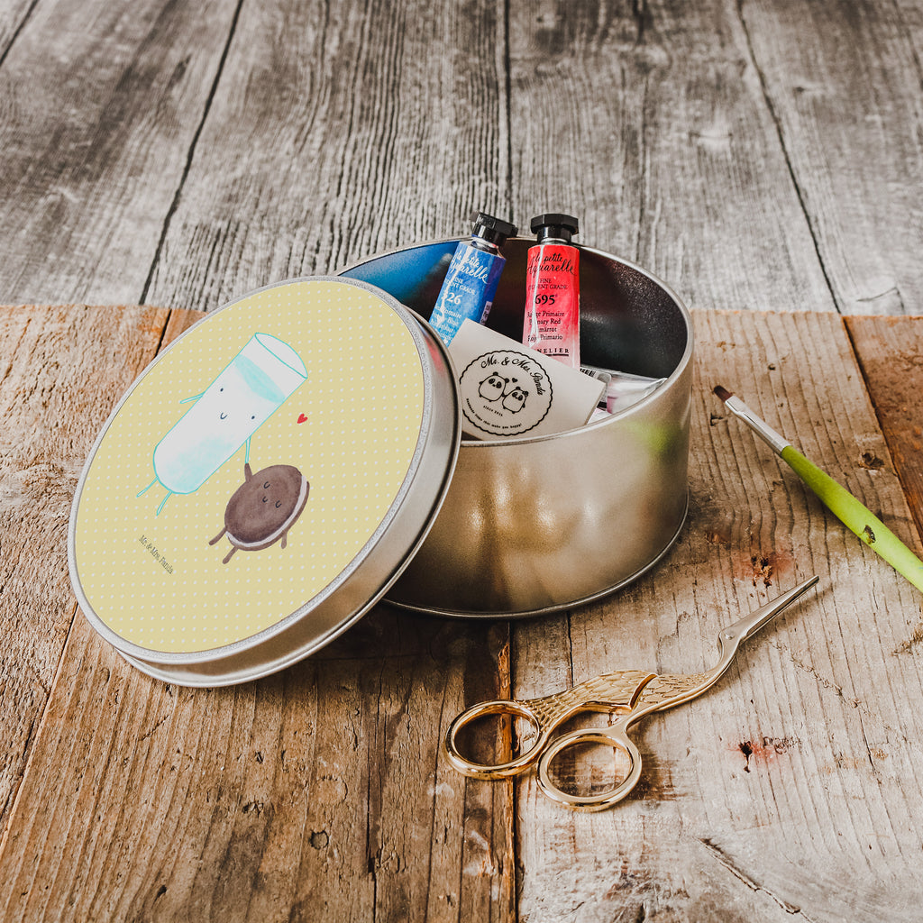 Blechdose rund Milch & Keks Metalldose, Keksdose, Dose, Vorratsdose, Geschenkbox, Tiermotive, Gute Laune, lustige Sprüche, Tiere, Milk, Cookie, Milch, Keks, Kekse, Kaffee, Einladung Frühstück, Motiv süß, romantisch, perfektes Paar