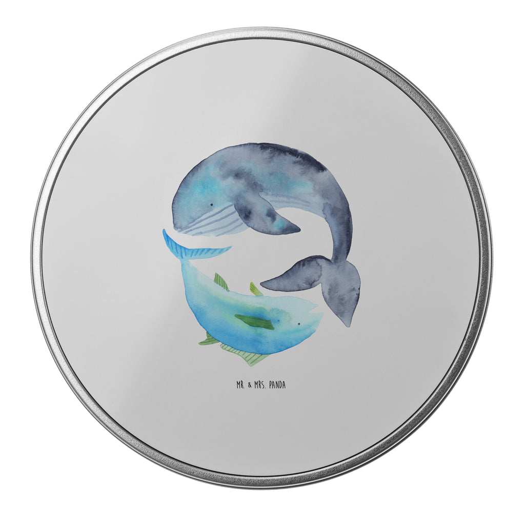 Blechdose rund Walfisch & Thunfisch Metalldose, Keksdose, Dose, Vorratsdose, Geschenkbox, Tiermotive, Gute Laune, lustige Sprüche, Tiere, Wal, Wahl, Tunfisch, Wortwitz lustig, Spruch lustig, Flachwitz, Witz, Spruch des Tages, Flachwitz Geschenk
