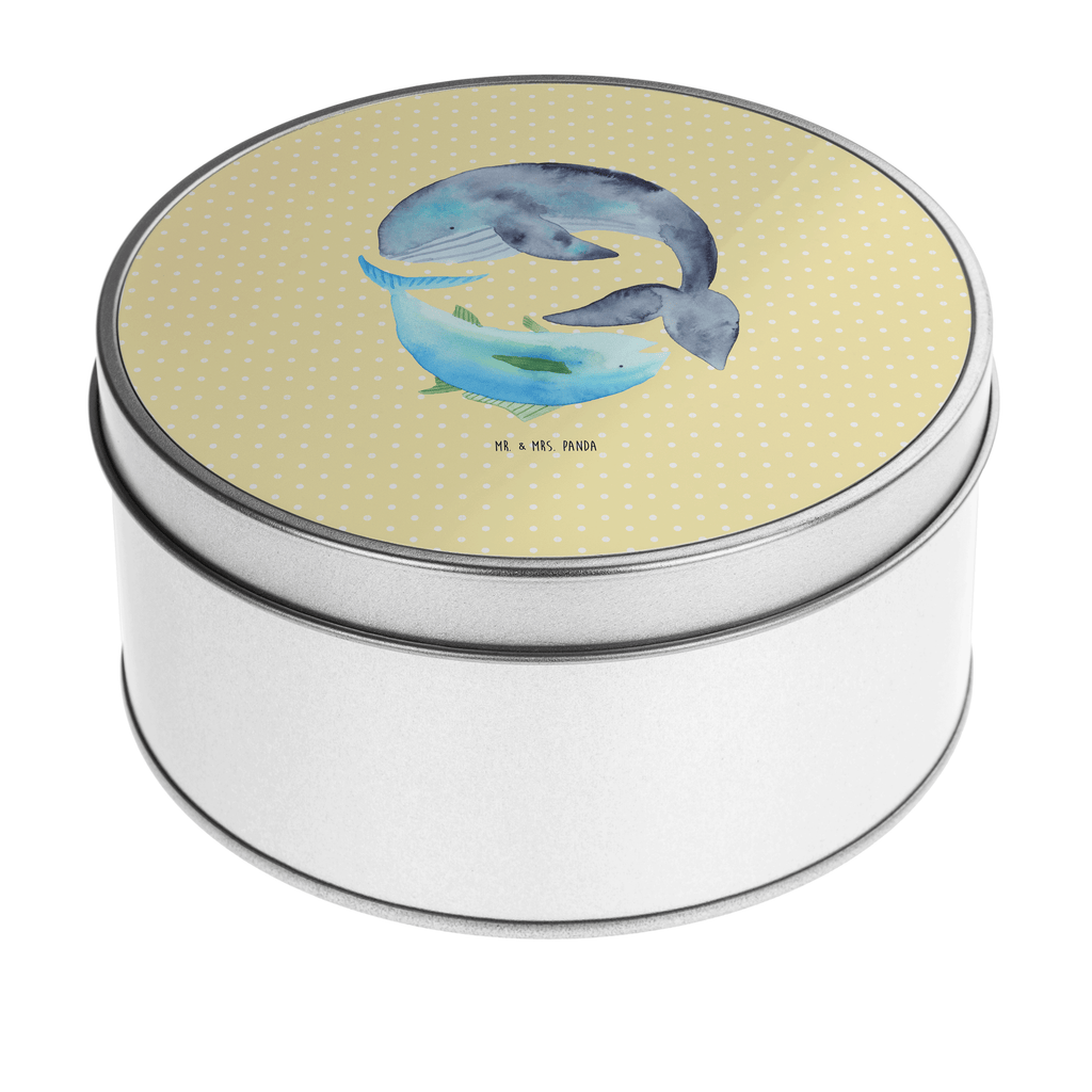 Blechdose rund Walfisch & Thunfisch Metalldose, Keksdose, Dose, Vorratsdose, Geschenkbox, Tiermotive, Gute Laune, lustige Sprüche, Tiere, Wal, Wahl, Tunfisch, Wortwitz lustig, Spruch lustig, Flachwitz, Witz, Spruch des Tages, Flachwitz Geschenk