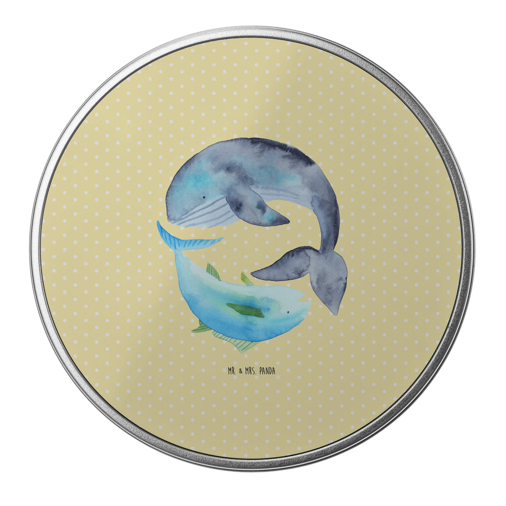 Blechdose rund Walfisch & Thunfisch Metalldose, Keksdose, Dose, Vorratsdose, Geschenkbox, Tiermotive, Gute Laune, lustige Sprüche, Tiere, Wal, Wahl, Tunfisch, Wortwitz lustig, Spruch lustig, Flachwitz, Witz, Spruch des Tages, Flachwitz Geschenk