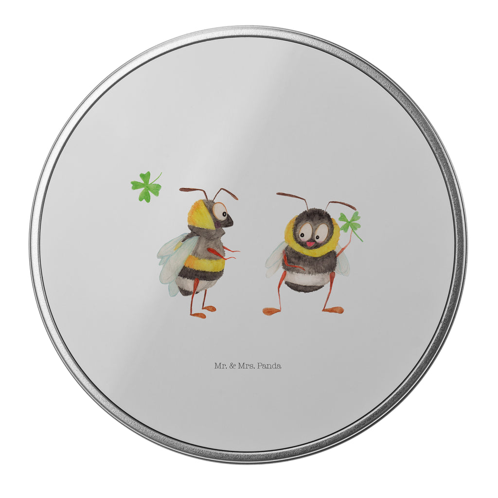 Blechdose rund Hummeln mit Kleeblatt Metalldose, Keksdose, Dose, Vorratsdose, Geschenkbox, Tiermotive, Gute Laune, lustige Sprüche, Tiere, Hummel, Biene, Spruch positiv, Biene Deko, Spruch schön, glücklich sein, glücklich werden, Spruch fröhlich