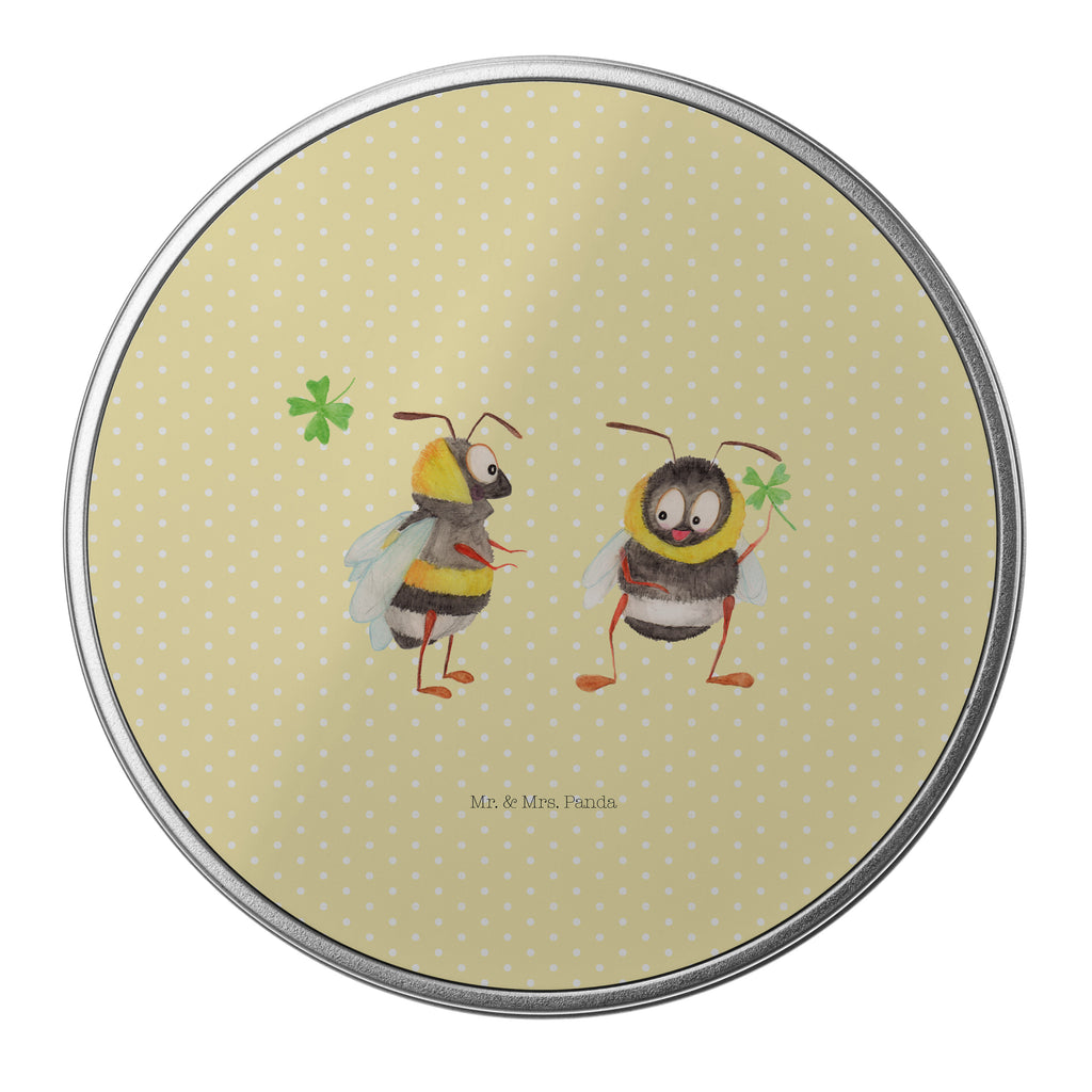 Blechdose rund Hummeln mit Kleeblatt Metalldose, Keksdose, Dose, Vorratsdose, Geschenkbox, Tiermotive, Gute Laune, lustige Sprüche, Tiere, Hummel, Biene, Spruch positiv, Biene Deko, Spruch schön, glücklich sein, glücklich werden, Spruch fröhlich