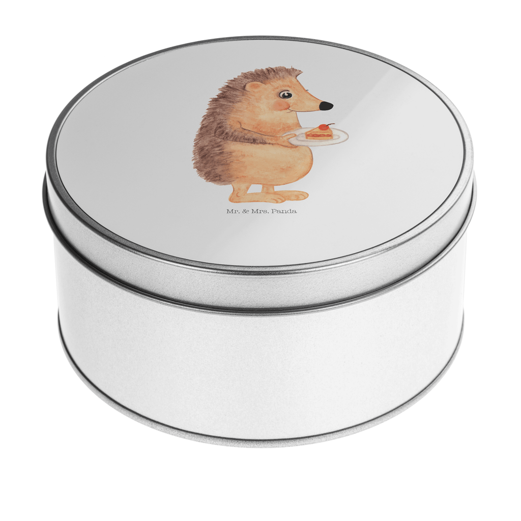 Blechdose rund Igel mit Kuchenstück Metalldose, Keksdose, Dose, Vorratsdose, Geschenkbox, Tiermotive, Gute Laune, lustige Sprüche, Tiere, Igel, Essen Spruch, Kuchen, Backen Geschenk, Kuchen backen, Einladung Party, Geburtstagskuchen, Torte
