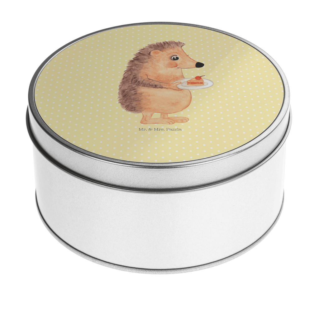 Blechdose rund Igel mit Kuchenstück Metalldose, Keksdose, Dose, Vorratsdose, Geschenkbox, Tiermotive, Gute Laune, lustige Sprüche, Tiere, Igel, Essen Spruch, Kuchen, Backen Geschenk, Kuchen backen, Einladung Party, Geburtstagskuchen, Torte
