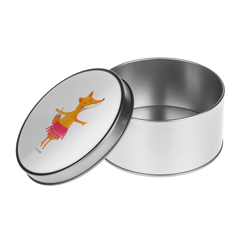 Blechdose rund Fuchs Ballerina Metalldose, Keksdose, Dose, Vorratsdose, Geschenkbox, Fuchs, Fuchs Spruch, Füchse, Füchsin, Ballerina, Ballett, Tänzerin, Tanzen, Party, Einladung, Geburtstag