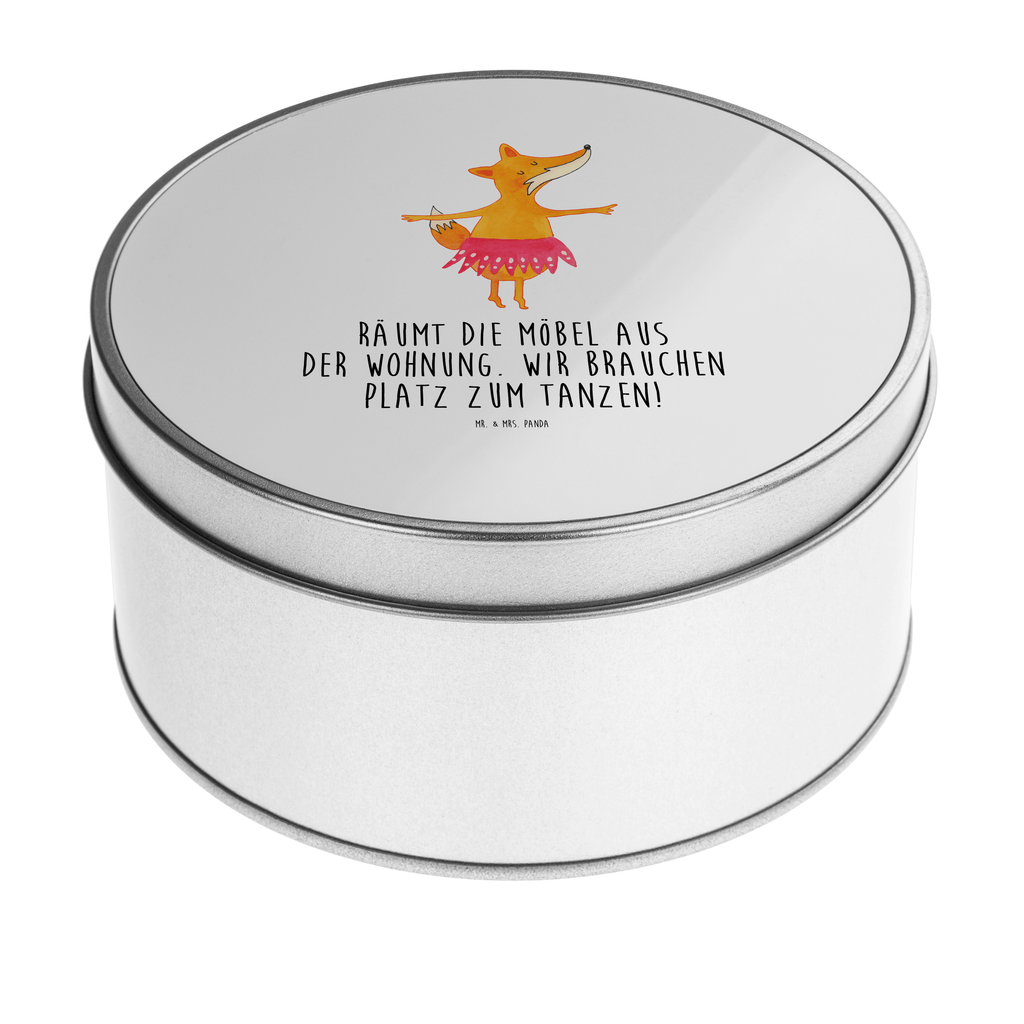 Blechdose rund Fuchs Ballerina Metalldose, Keksdose, Dose, Vorratsdose, Geschenkbox, Fuchs, Fuchs Spruch, Füchse, Füchsin, Ballerina, Ballett, Tänzerin, Tanzen, Party, Einladung, Geburtstag