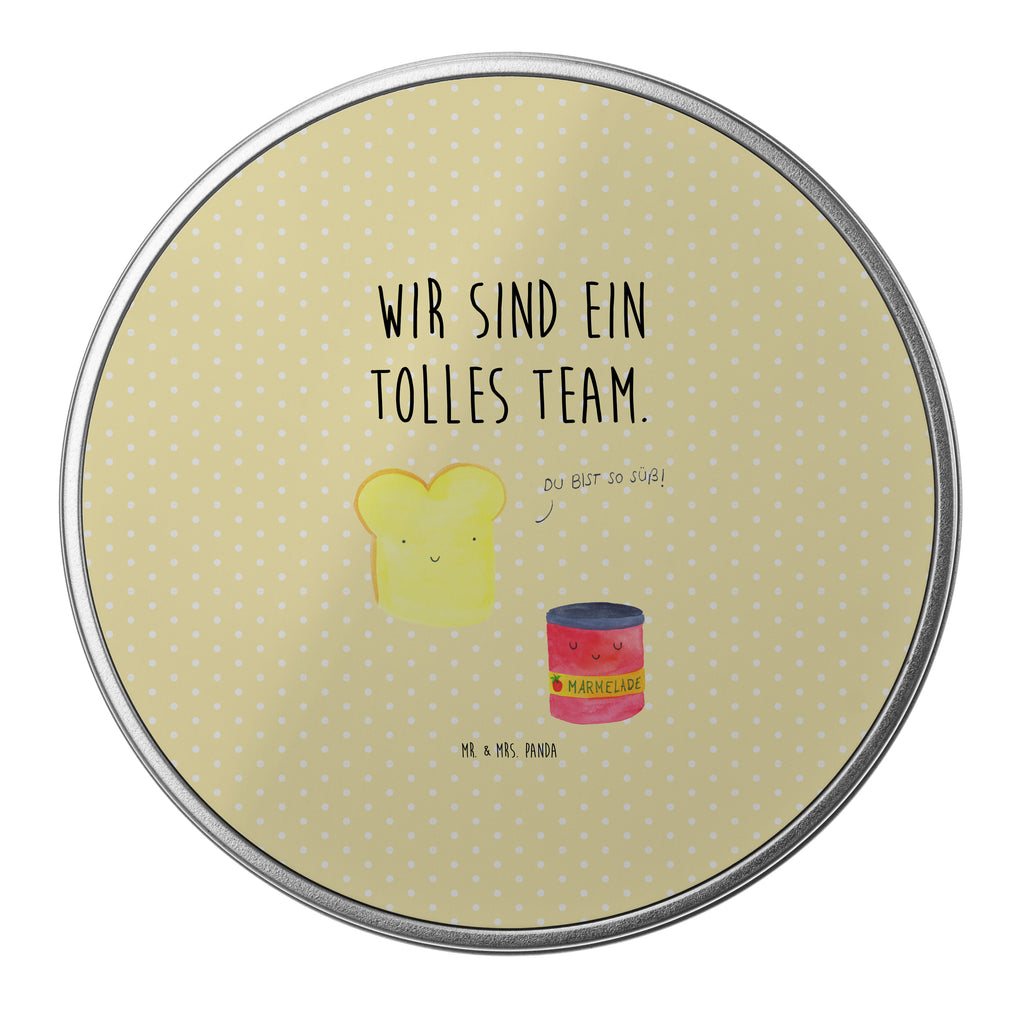 Blechdose rund Toast & Marmelade Metalldose, Keksdose, Dose, Vorratsdose, Geschenkbox, Tiermotive, Gute Laune, lustige Sprüche, Tiere, Toast, Marmelade, Dreamteam, süße Postkarte, süß, Küche Deko, Küche Spruch, Frühstück Einladung, Brot, Toastbrot