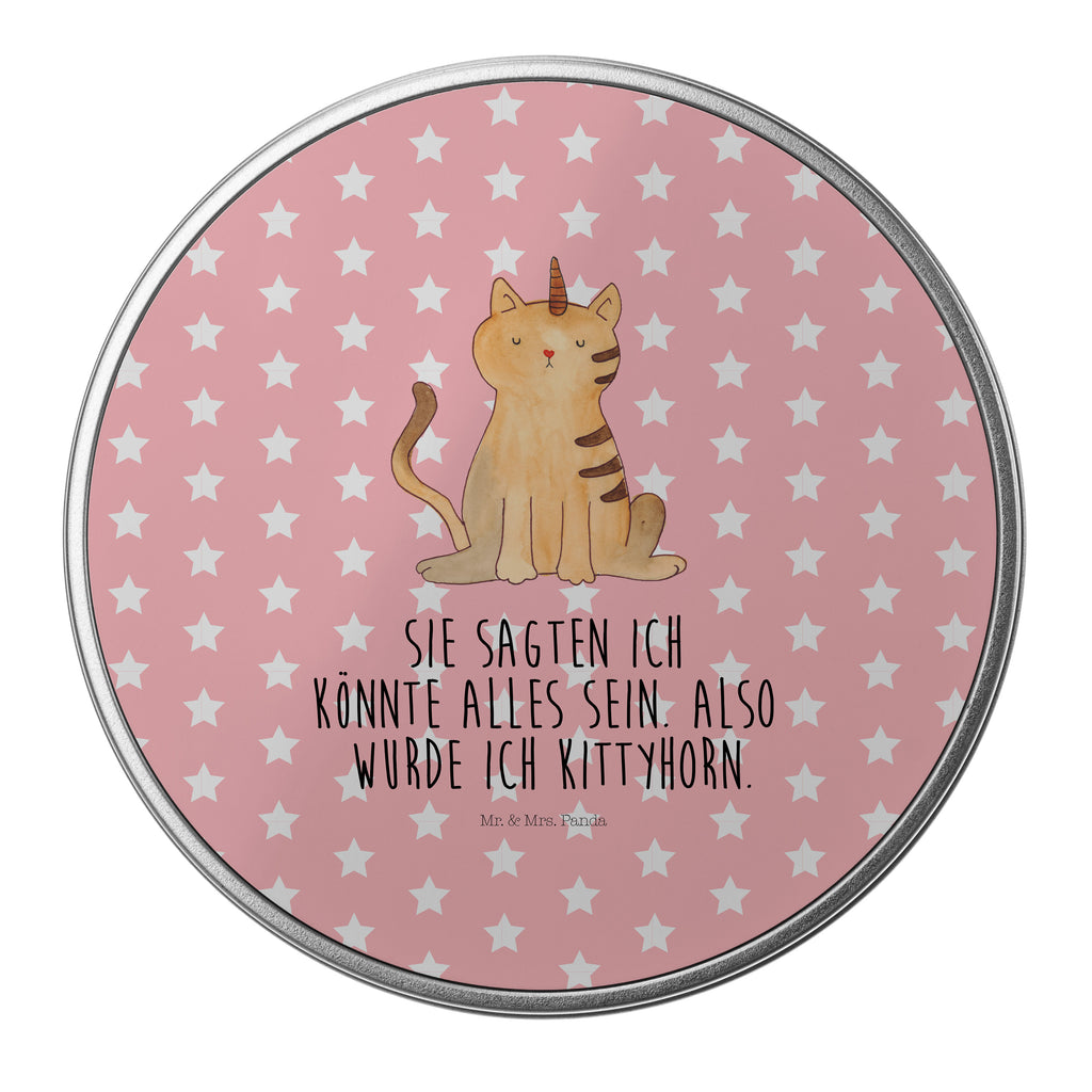 Blechdose rund Einhorn Katze Metalldose, Keksdose, Dose, Vorratsdose, Geschenkbox, Einhorn, Einhörner, Einhorn Deko, Pegasus, Unicorn, Katzer, Mieze, Regenbogen, Glitzer, Einhornpower, Erwachsenwerden, Katze, Katzenhorn, Einhornkatze, Kittyhorn