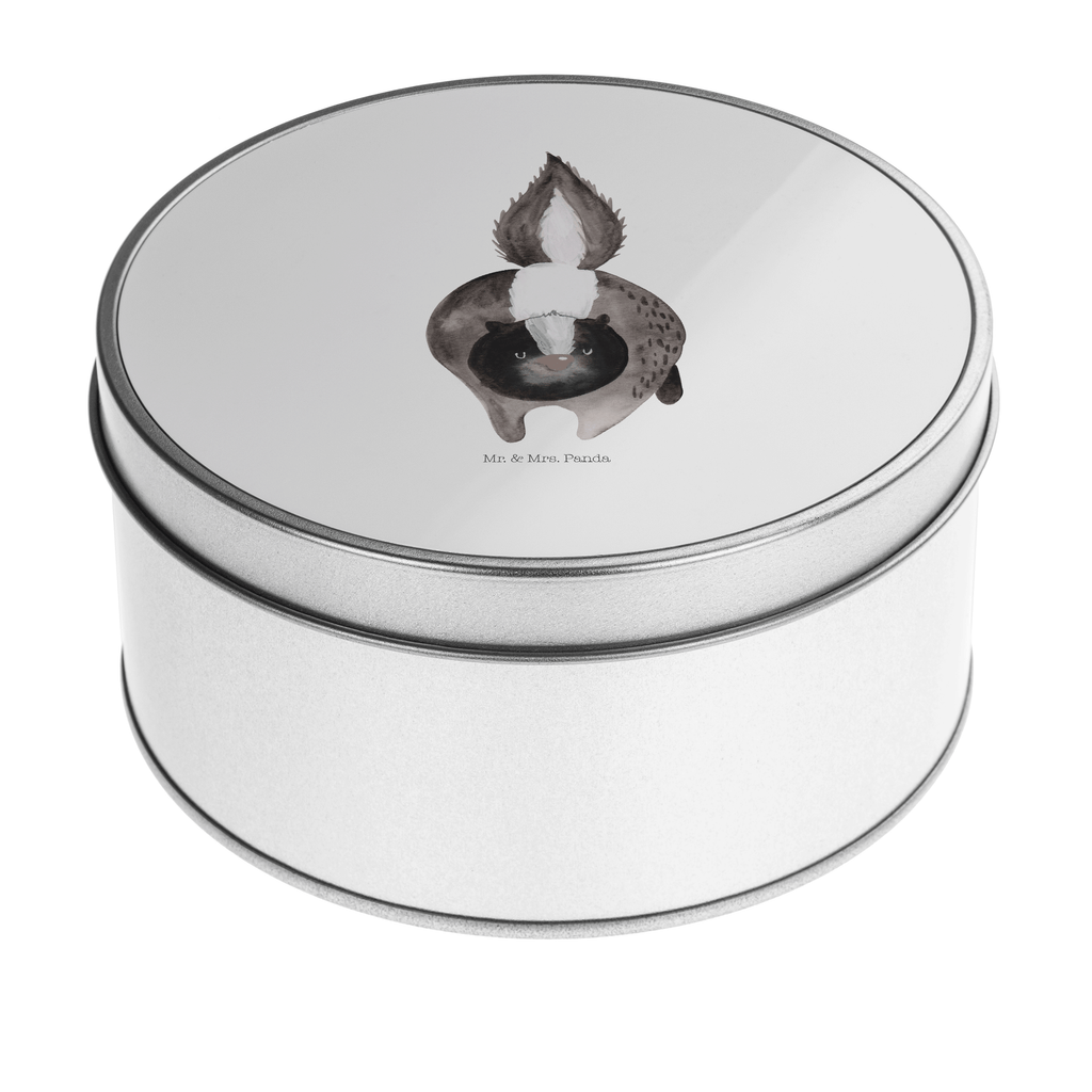 Blechdose rund Stinktier Angriff Metalldose, Keksdose, Dose, Vorratsdose, Geschenkbox, Stinktier, Skunk, Wildtier, Raubtier, Stinker, Stinki, wütend, Drohung