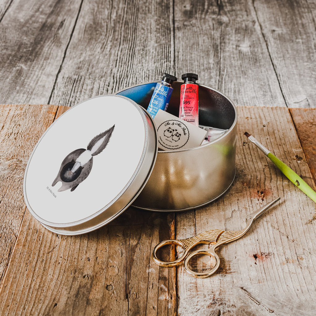 Blechdose rund Stinktier Angriff Metalldose, Keksdose, Dose, Vorratsdose, Geschenkbox, Stinktier, Skunk, Wildtier, Raubtier, Stinker, Stinki, wütend, Drohung