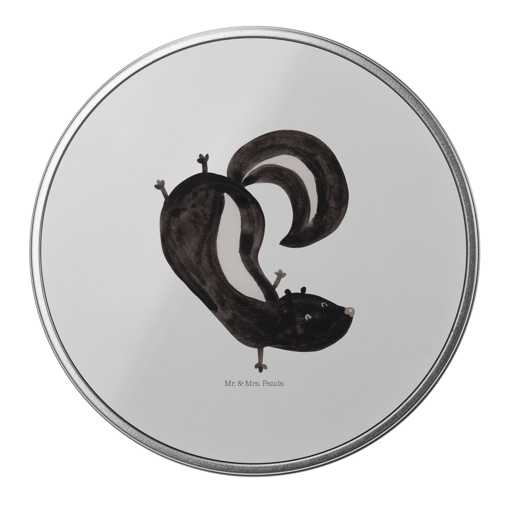 Blechdose rund Stinktier Handstand Metalldose, Keksdose, Dose, Vorratsdose, Geschenkbox, Stinktier, Skunk, Wildtier, Raubtier, Stinker, Stinki, Spielplatz, verpielt, Kind