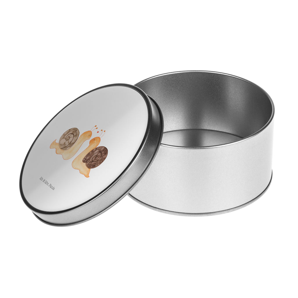 Blechdose rund Schnecken Liebe Metalldose, Keksdose, Dose, Vorratsdose, Geschenkbox, Liebe, Partner, Freund, Freundin, Ehemann, Ehefrau, Heiraten, Verlobung, Heiratsantrag, Liebesgeschenk, Jahrestag, Hocheitstag