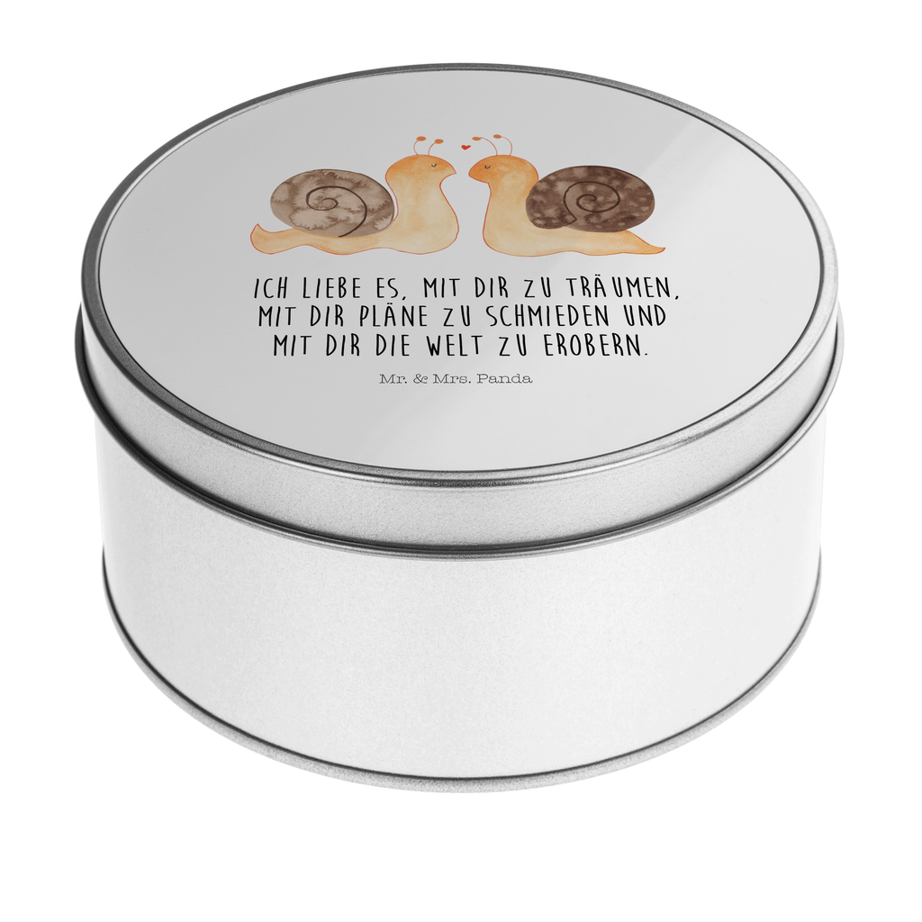 Blechdose rund Schnecken Liebe Metalldose, Keksdose, Dose, Vorratsdose, Geschenkbox, Liebe, Partner, Freund, Freundin, Ehemann, Ehefrau, Heiraten, Verlobung, Heiratsantrag, Liebesgeschenk, Jahrestag, Hocheitstag