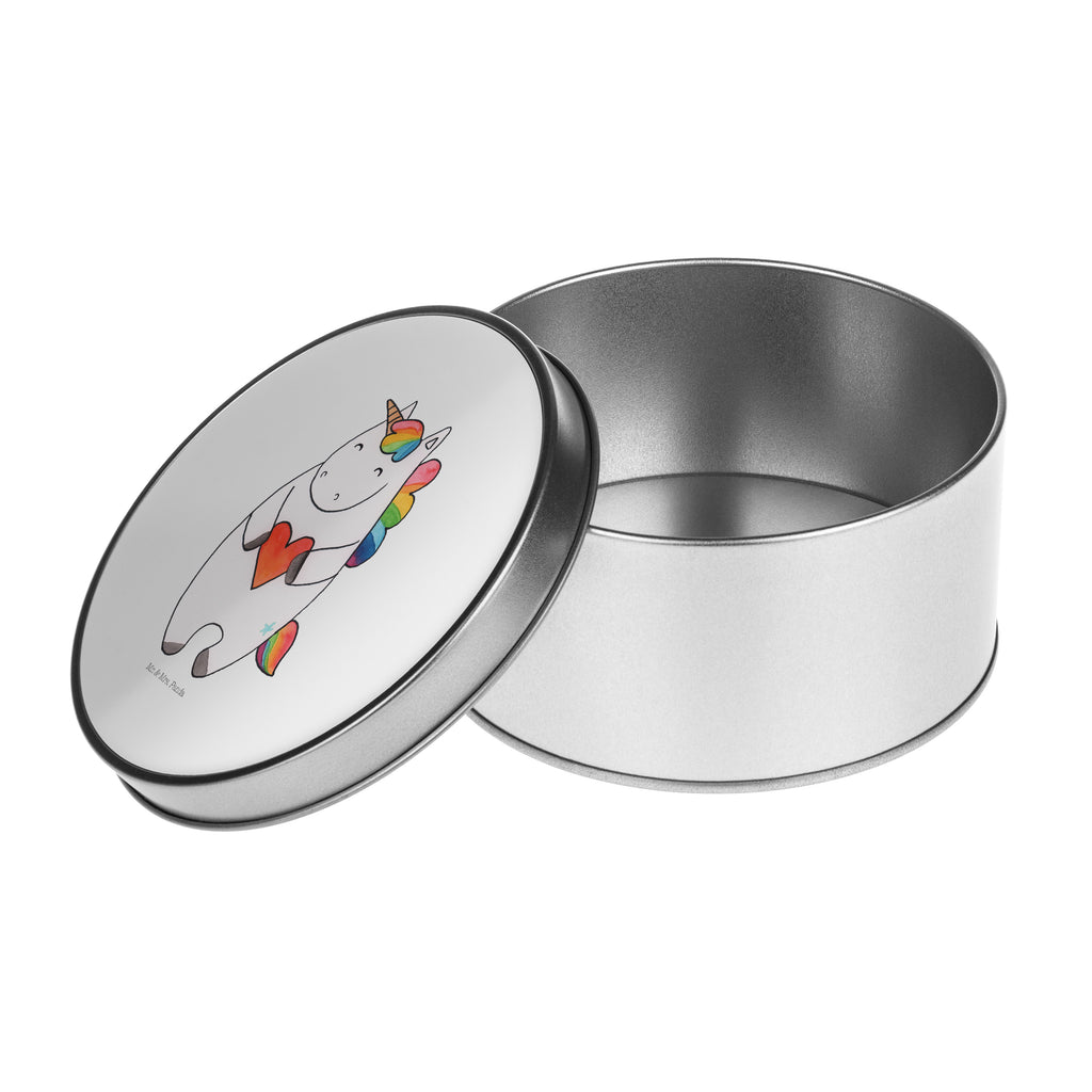 Blechdose rund Einhorn Herz Metalldose, Keksdose, Dose, Vorratsdose, Geschenkbox, Einhorn, Einhörner, Einhorn Deko, Pegasus, Unicorn, Herz, schlimm, böse, witzig, lustig, Freundin, anders, bunt
