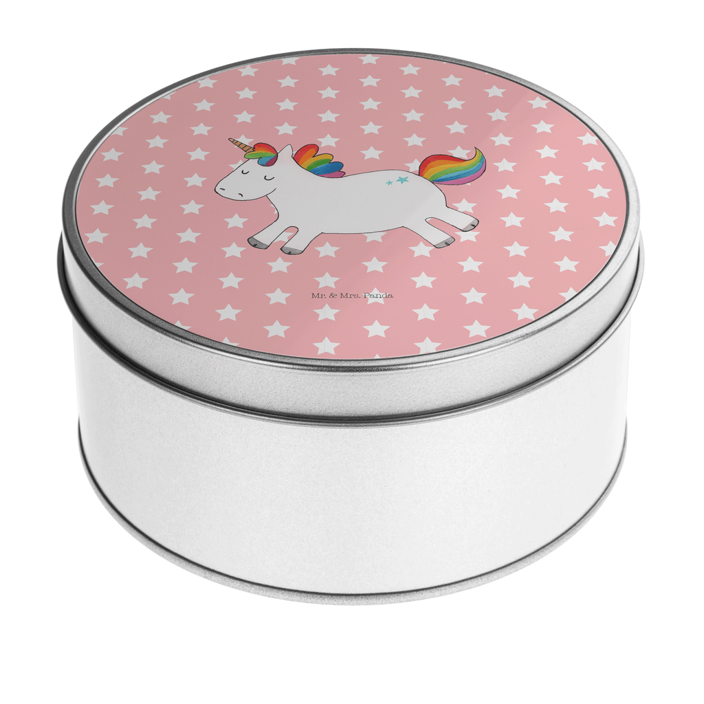 Blechdose rund Einhorn Happy Metalldose, Keksdose, Dose, Vorratsdose, Geschenkbox, Einhorn, Einhörner, Einhorn Deko, Pegasus, Unicorn, glücklich, fröhlich, Spaß, Freude, Lebensfreude, witzig, spannend, Lächeln, Lachen