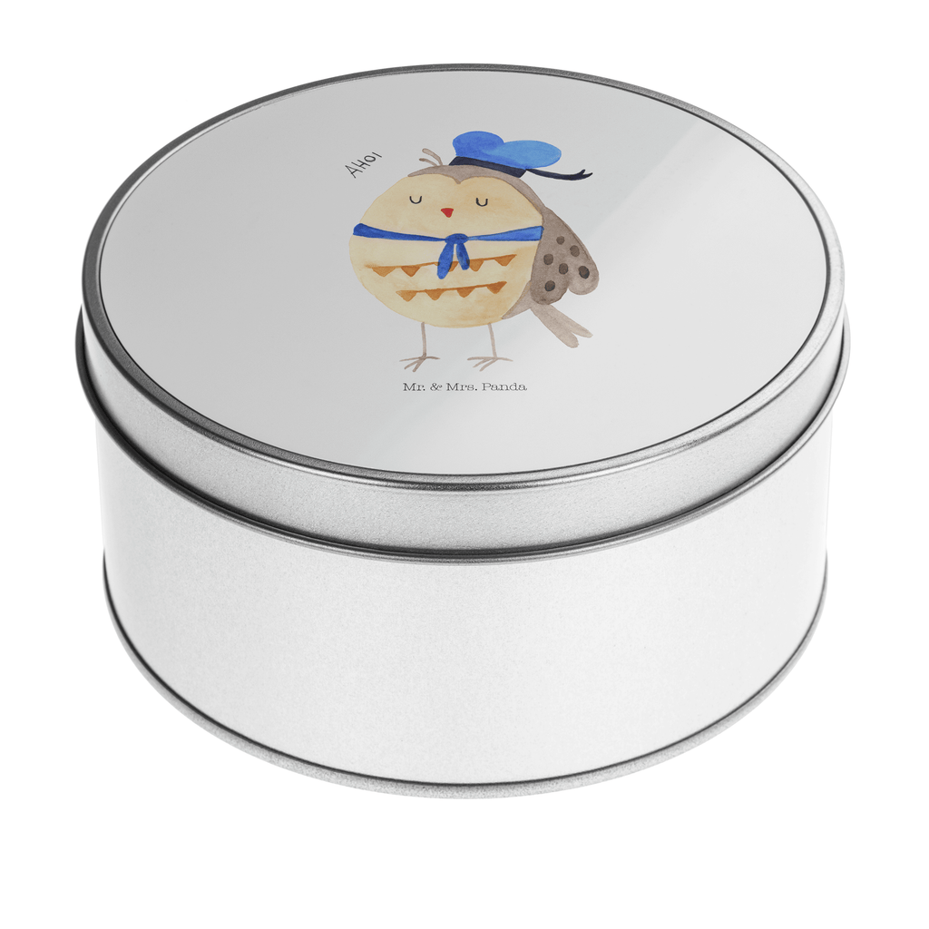 Blechdose rund Eule Matrosen Metalldose, Keksdose, Dose, Vorratsdose, Geschenkbox, Eule, Eule Spruch, Eule Deko, Owl, Wortspiel lustig, Matrose, Freundin, Ehe, Seefahrer, Heimathafen, Hochzeitstag Geschenk