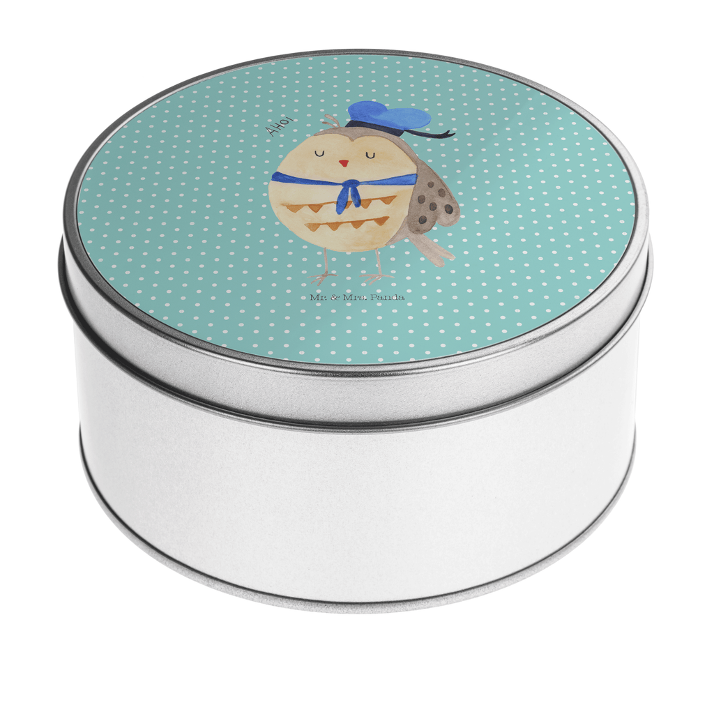 Blechdose rund Eule Matrosen Metalldose, Keksdose, Dose, Vorratsdose, Geschenkbox, Eule, Eule Spruch, Eule Deko, Owl, Wortspiel lustig, Matrose, Freundin, Ehe, Seefahrer, Heimathafen, Hochzeitstag Geschenk
