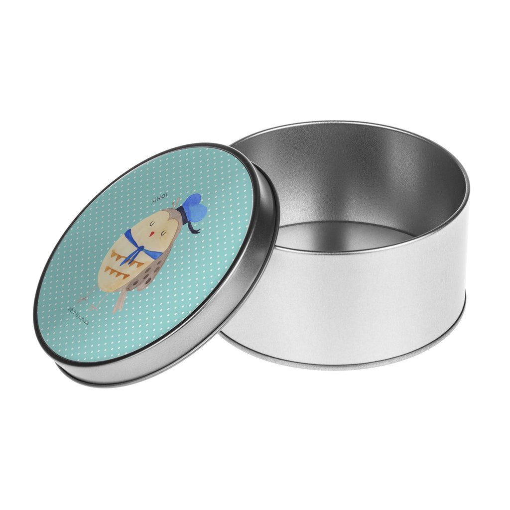 Blechdose rund Eule Matrosen Metalldose, Keksdose, Dose, Vorratsdose, Geschenkbox, Eule, Eule Spruch, Eule Deko, Owl, Wortspiel lustig, Matrose, Freundin, Ehe, Seefahrer, Heimathafen, Hochzeitstag Geschenk