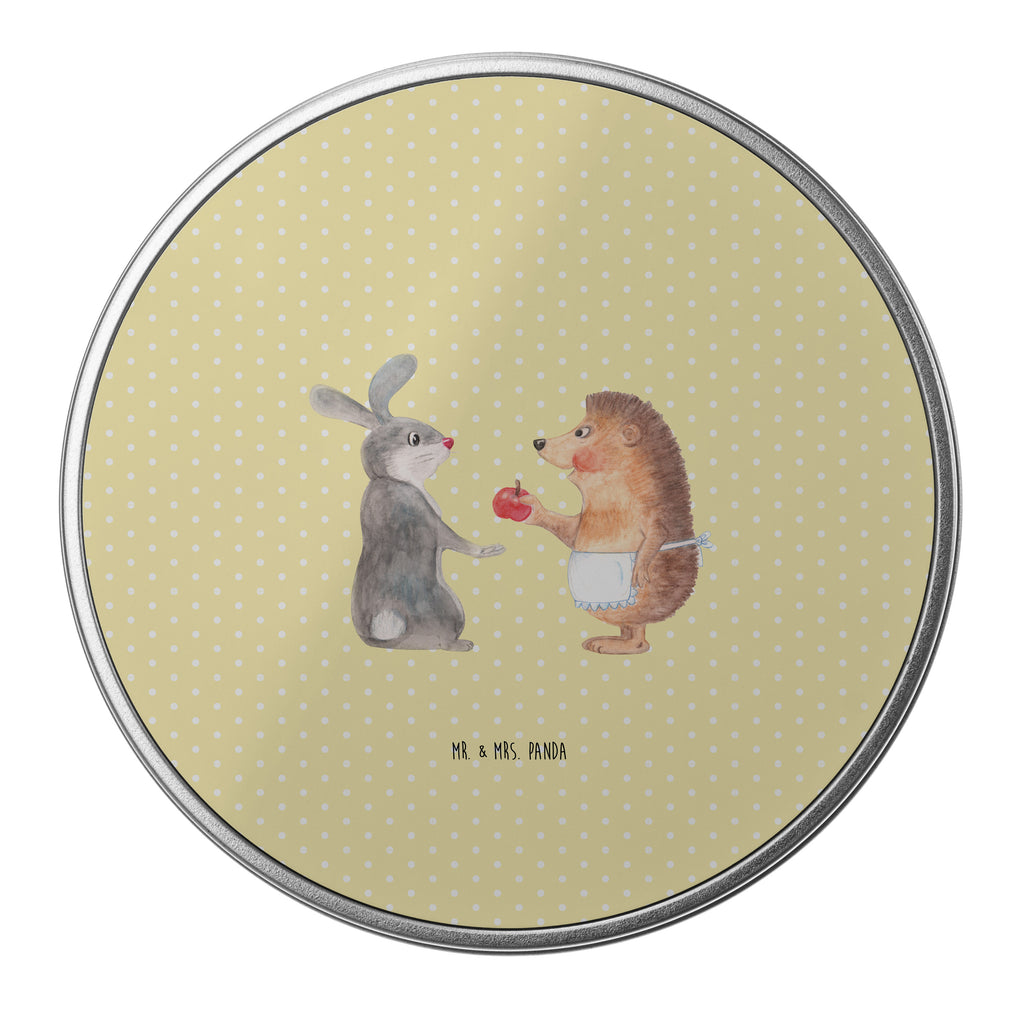 Blechdose rund Liebe ist nie ohne Schmerz Metalldose, Keksdose, Dose, Vorratsdose, Geschenkbox, Tiermotive, Gute Laune, lustige Sprüche, Tiere, Igel und Hase, Igel, Hase, Liebe Spruch, Liebeskummer Geschenk, Herzschmerz, Trösten, Trennungsschmerz, Spruch romantisch
