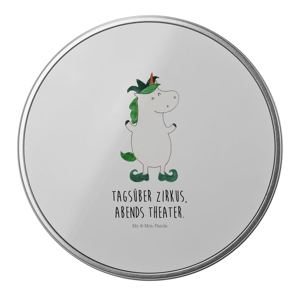 Blechdose rund Einhorn Joker Metalldose, Keksdose, Dose, Vorratsdose, Geschenkbox, Einhorn, Einhörner, Einhorn Deko, Pegasus, Unicorn, Hofnarr, Kasper, Gaukler, Mittelalter