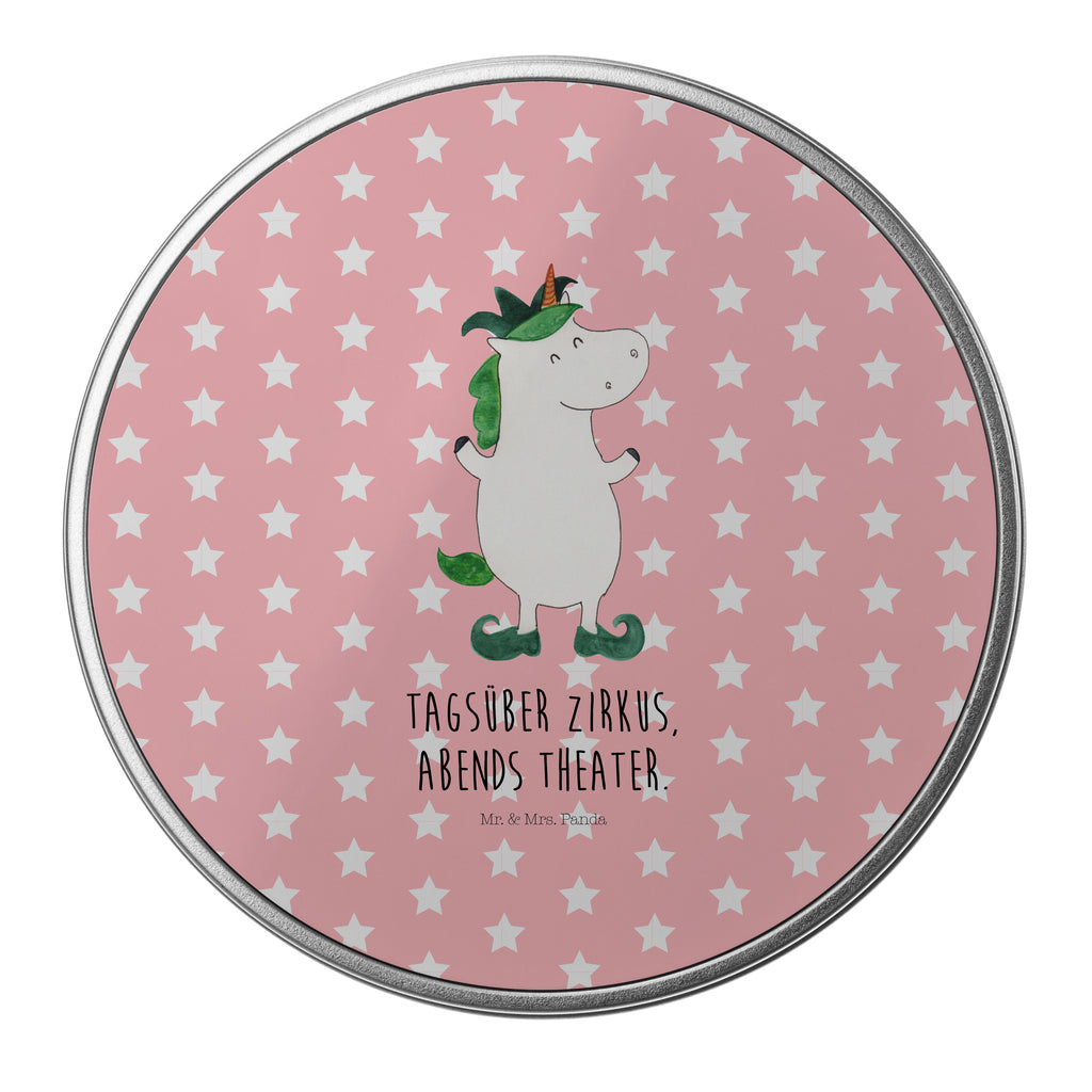 Blechdose rund Einhorn Joker Metalldose, Keksdose, Dose, Vorratsdose, Geschenkbox, Einhorn, Einhörner, Einhorn Deko, Pegasus, Unicorn, Hofnarr, Kasper, Gaukler, Mittelalter