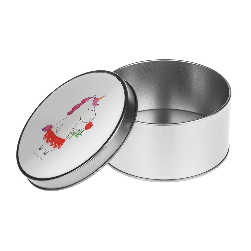 Blechdose rund Einhorn Dame Metalldose, Keksdose, Dose, Vorratsdose, Geschenkbox, Einhorn, Einhörner, Einhorn Deko, Pegasus, Unicorn, Dame, Lady, feine Dame, Freundin, Frau, Bachelor, Bachelorette, Abfuhr, Schluss machen, Trennung