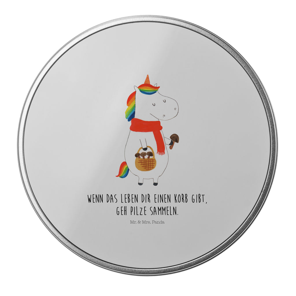 Blechdose rund Einhorn Pilz Metalldose, Keksdose, Dose, Vorratsdose, Geschenkbox, Einhorn, Einhörner, Einhorn Deko, Pegasus, Unicorn, Pilze, Pilzsammler, Motivation, Spruch, Liebeskummer