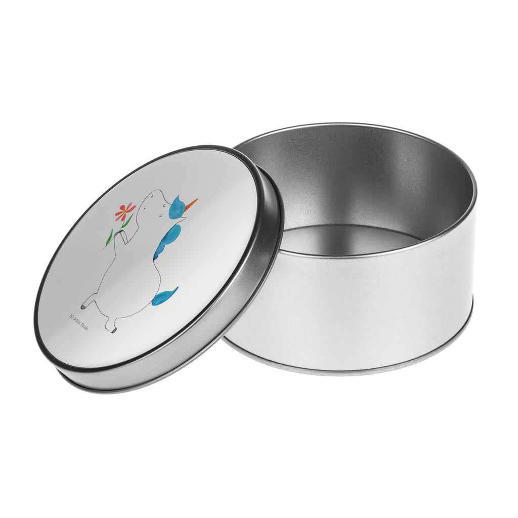Blechdose rund Einhorn Blume Metalldose, Keksdose, Dose, Vorratsdose, Geschenkbox, Einhorn, Einhörner, Einhorn Deko, Pegasus, Unicorn, Liebe, Liebesbeweis, Antrag, Heiratsantrag, Verlobung, Ehepaar, Pärchen, Partner, Freund, Freundin, Ehe, heiraten