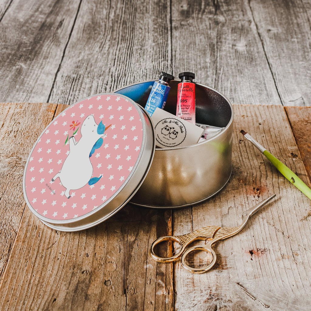 Blechdose rund Einhorn Blume Metalldose, Keksdose, Dose, Vorratsdose, Geschenkbox, Einhorn, Einhörner, Einhorn Deko, Pegasus, Unicorn, Liebe, Liebesbeweis, Antrag, Heiratsantrag, Verlobung, Ehepaar, Pärchen, Partner, Freund, Freundin, Ehe, heiraten