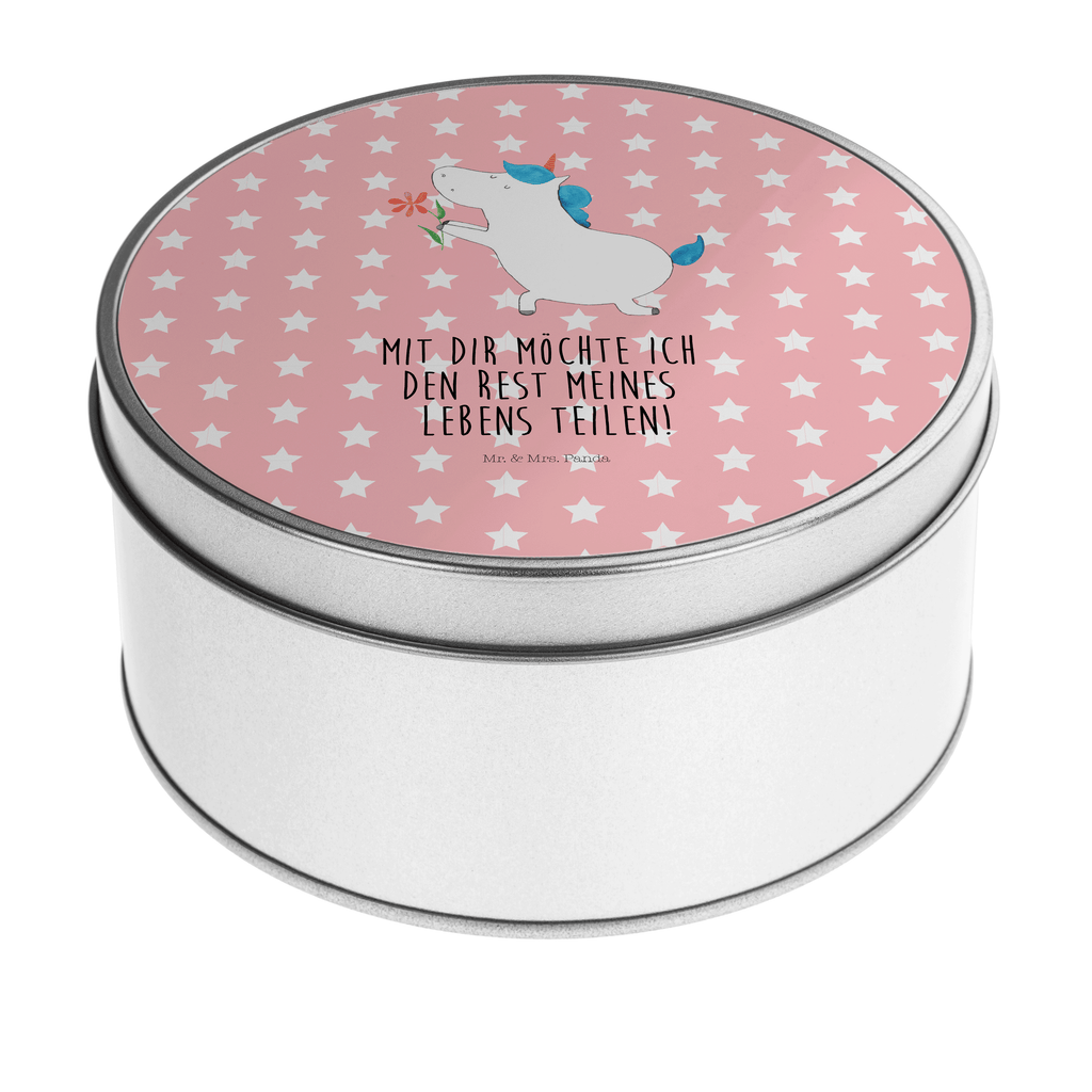 Blechdose rund Einhorn Blume Metalldose, Keksdose, Dose, Vorratsdose, Geschenkbox, Einhorn, Einhörner, Einhorn Deko, Pegasus, Unicorn, Liebe, Liebesbeweis, Antrag, Heiratsantrag, Verlobung, Ehepaar, Pärchen, Partner, Freund, Freundin, Ehe, heiraten